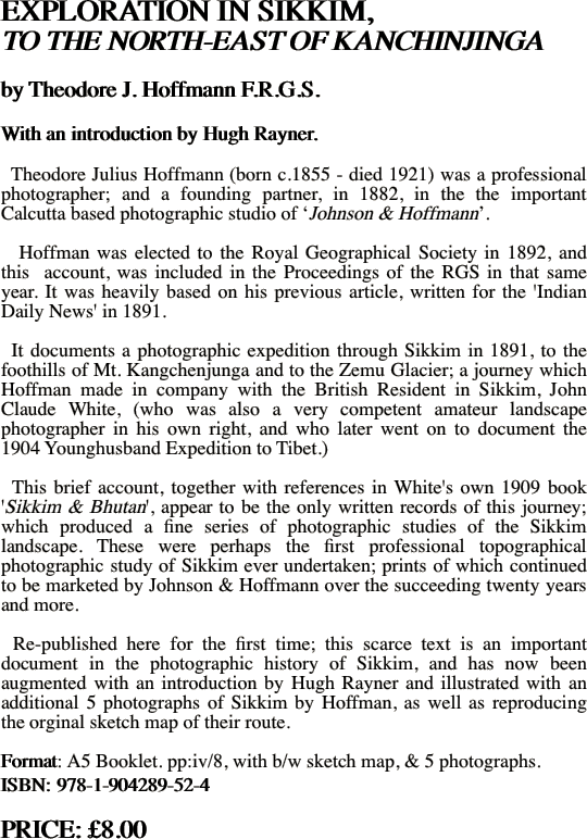 EXPLORATION IN SIKKIM, 