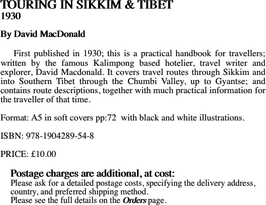 TOURING IN SIKKIM & TIBET 